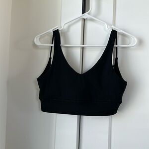 Black straps sports bra